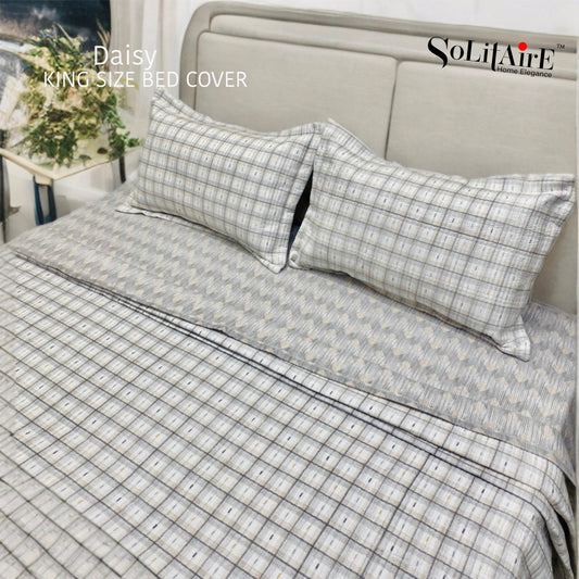 Daisy Quilted Reversible King Size Bed Cover Set