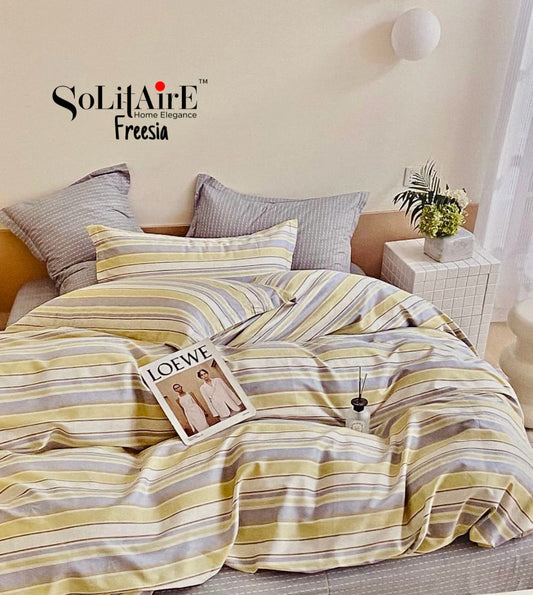 🌸 FREESIA 100% Cotton Queen Size Bedsheet Set