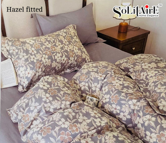 HAZEL FITTED COTTON BEDSHEET (FITTED BEDSHEET) (Fits All Double-Bed Sizes)
