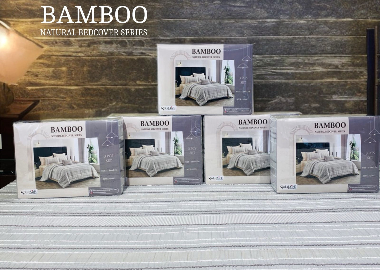 Bamboo Cotton King Size Bedcover with Pillow Cases