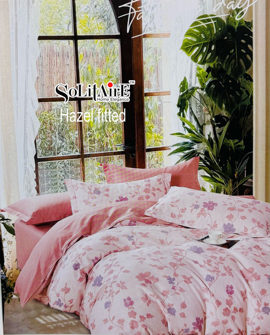 HAZEL FITTED COTTON BEDSHEET (FITTED BEDSHEET) (Fits All Double-Bed Sizes)
