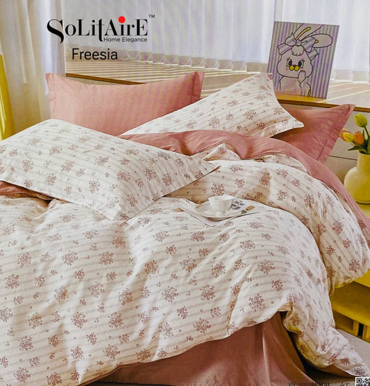 🌸 FREESIA 100% Cotton Queen Size Bedsheet Set