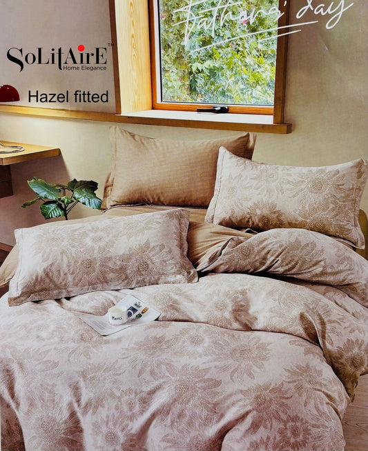 HAZEL FITTED COTTON BEDSHEET (FITTED BEDSHEET) (Fits All Double-Bed Sizes)