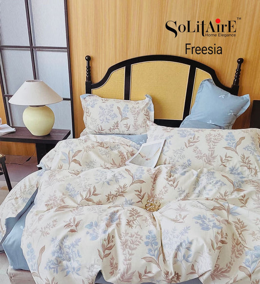 🌸 FREESIA 100% Cotton Queen Size Bedsheet Set