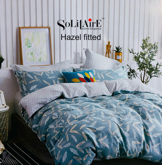 HAZEL FITTED COTTON BEDSHEET (FITTED BEDSHEET) (Fits All Double-Bed Sizes)