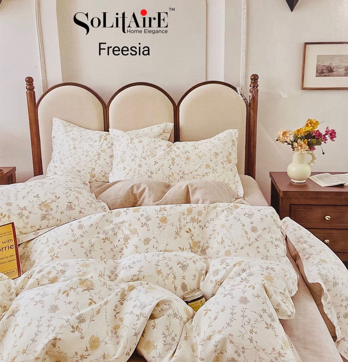 🌸 FREESIA 100% Cotton Queen Size Bedsheet Set