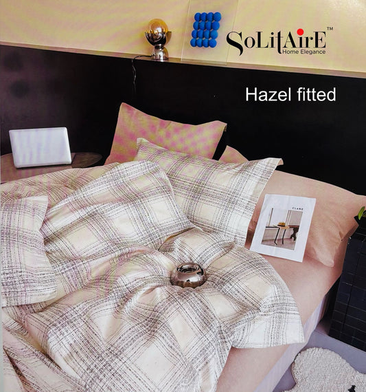 HAZEL FITTED COTTON BEDSHEET (FITTED BEDSHEET) (Fits All Double-Bed Sizes)