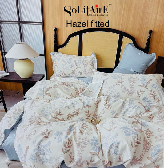 HAZEL FITTED COTTON BEDSHEET (FITTED BEDSHEET) (Fits All Double-Bed Sizes)
