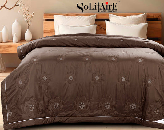 ✨ Solitaire Ultra Soft Embroidered Comforter – Double & Single Bed Sizes | Luxury Quilted Bedding