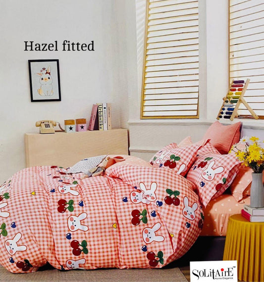 HAZEL FITTED COTTON BEDSHEET (FITTED BEDSHEET) (Fits All Double-Bed Sizes)