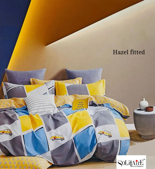 HAZEL FITTED COTTON BEDSHEET (FITTED BEDSHEET) (Fits All Double-Bed Sizes)