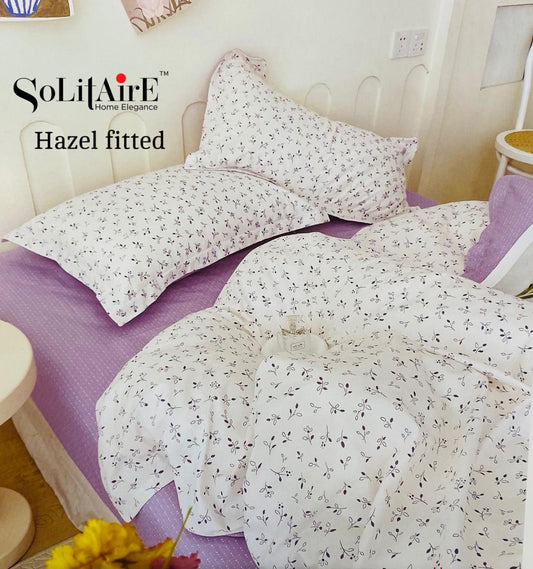 HAZEL FITTED COTTON BEDSHEET (FITTED BEDSHEET) (Fits All Double-Bed Sizes)