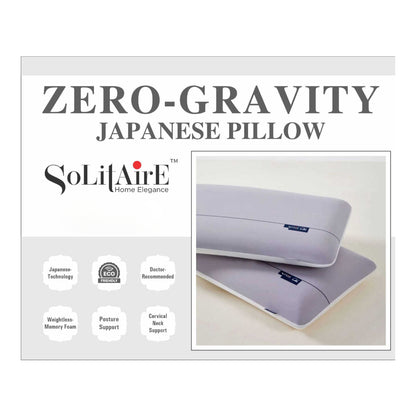 ✨ Solitaire Zero Gravity Japanese Pillow | Memory Foam Cervical Support | Pain Relief & Restorative Sleep