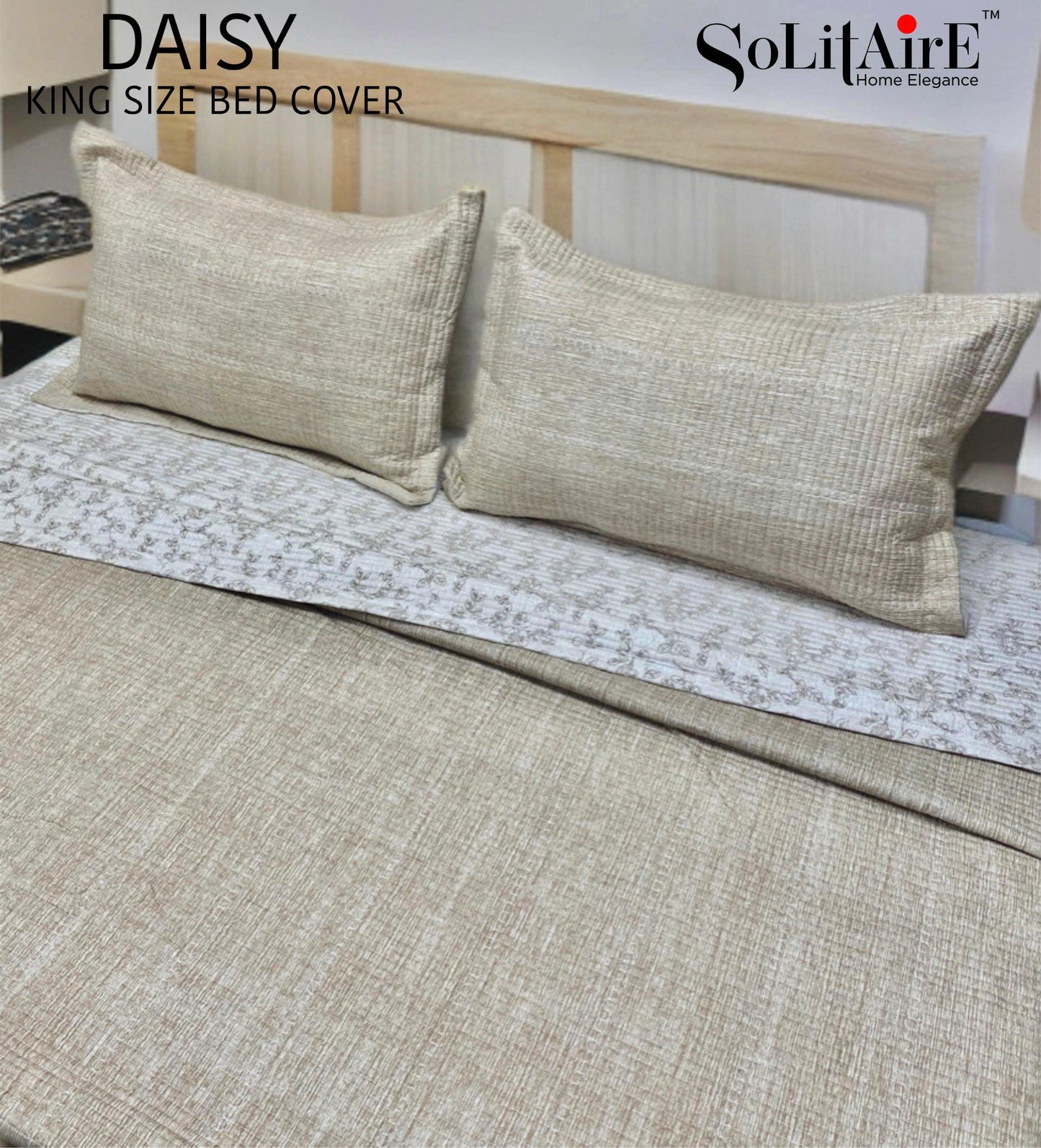 Daisy Quilted Reversible King Size Bed Cover Set