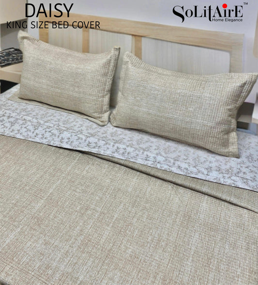 Daisy Quilted Reversible King Size Bed Cover Set