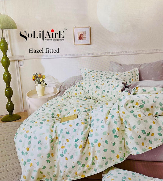 HAZEL FITTED COTTON BEDSHEET (FITTED BEDSHEET) (Fits All Double-Bed Sizes)