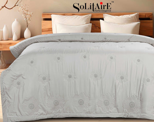 ✨ Solitaire Ultra Soft Embroidered Comforter – Double & Single Bed Sizes | Luxury Quilted Bedding