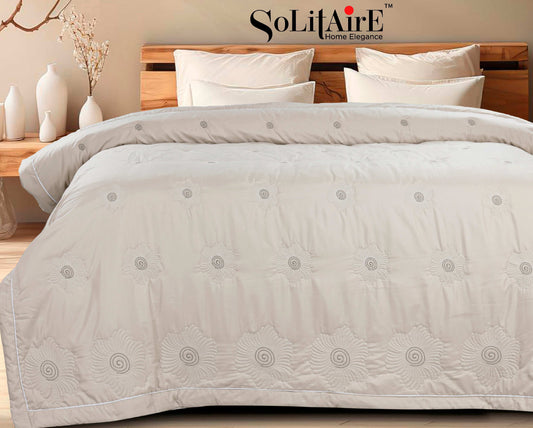 ✨ Solitaire Ultra Soft Embroidered Comforter – Double & Single Bed Sizes | Luxury Quilted Bedding