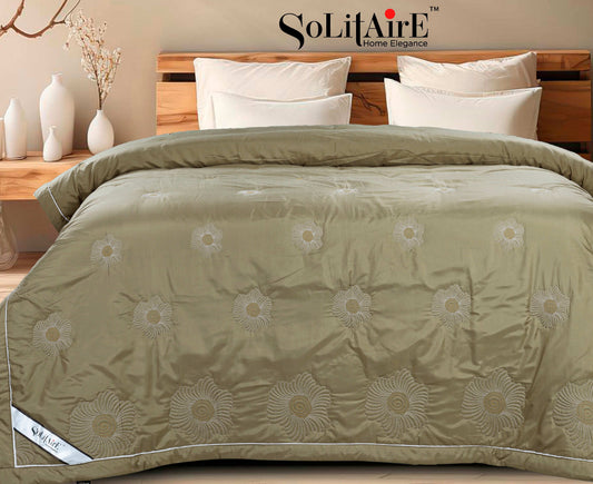 ✨ Solitaire Ultra Soft Embroidered Comforter – Double & Single Bed Sizes | Luxury Quilted Bedding