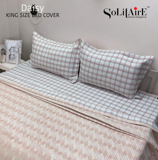 Daisy Quilted Reversible King Size Bed Cover Set