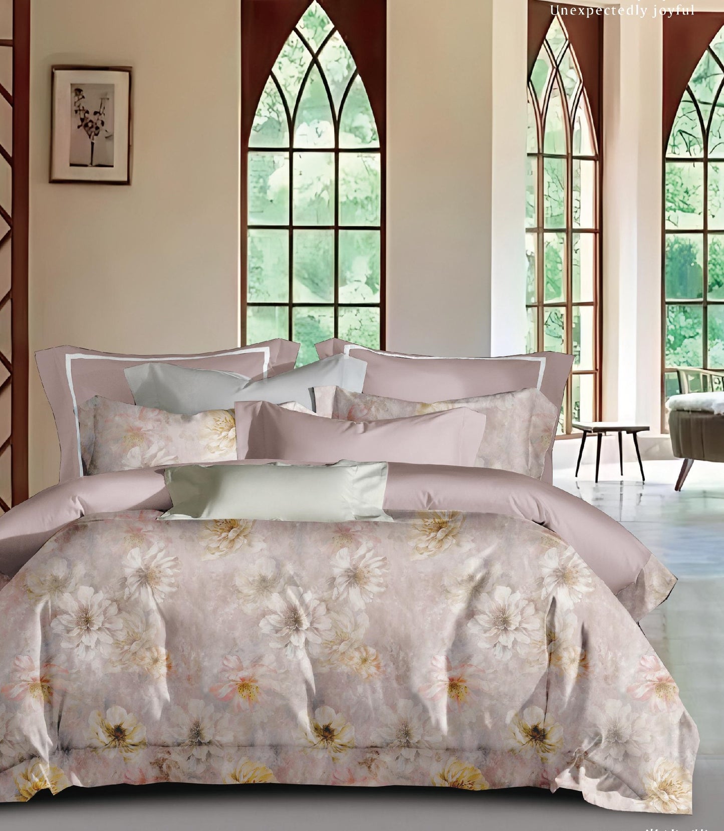 Floral Luxury King Size Bedsheet Set (1+2) – 100% Organic Cotton