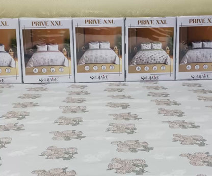 Prive XXL Super King Size Bedsheet Set Soft And Skin Friendly
