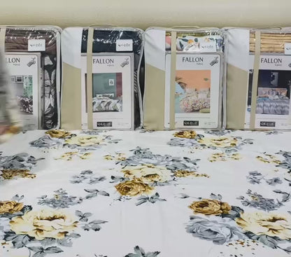 FALLON 4-Piece Comforter Set with Bedsheet with Pillow Covers & Reversible AC Comforter