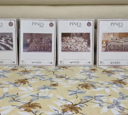 Pines King Size Bedsheet Set With 2 Pillow Covers