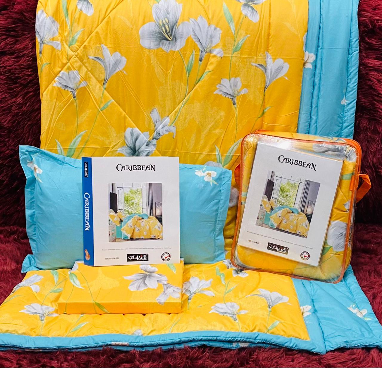 CARRIBEAN AC Set (Comforter + Sheet + Pillow covers)