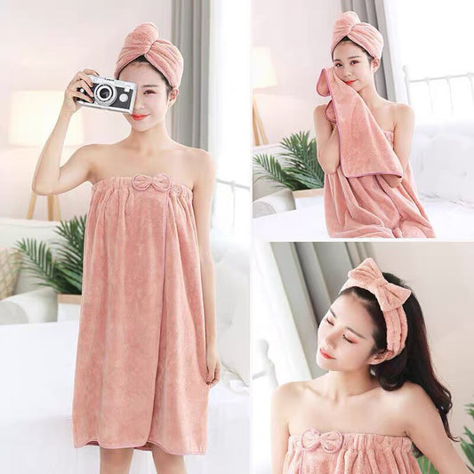 Microfiber BATH GOWN & BATH CAP SET