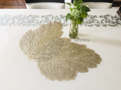 GOLDEN LEAF TABLE MAT (SET OF 6)