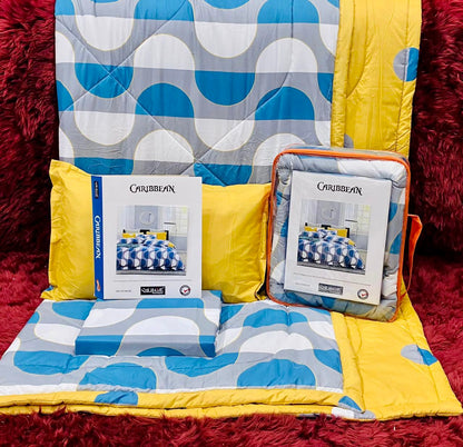 CARRIBEAN AC Set (Comforter + Sheet + Pillow covers)