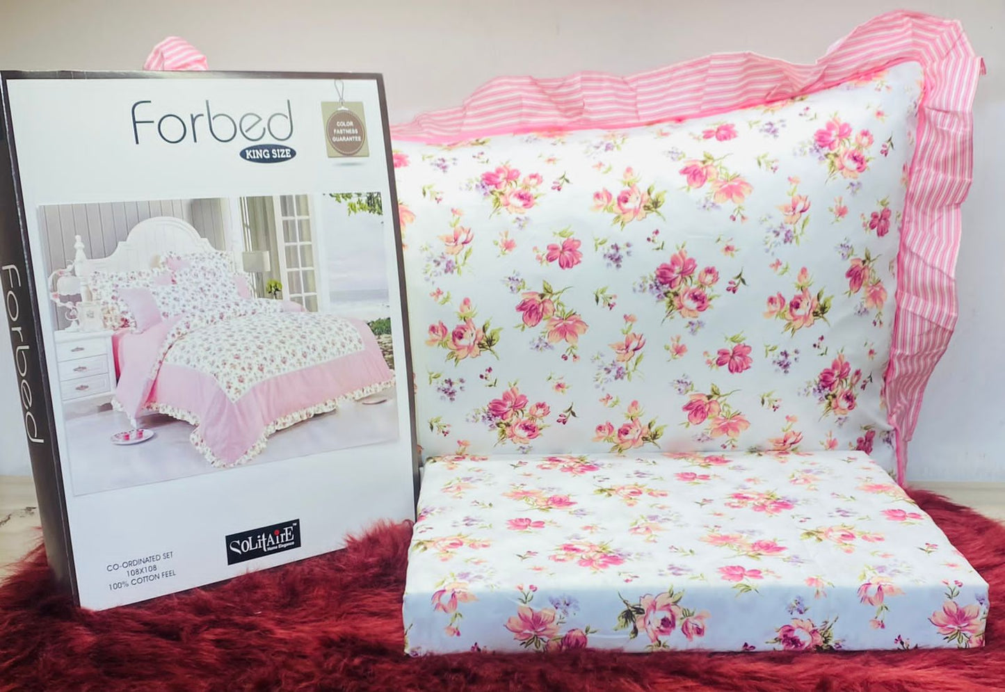 FORBED KING Bedsheet (with Frill Pillows)