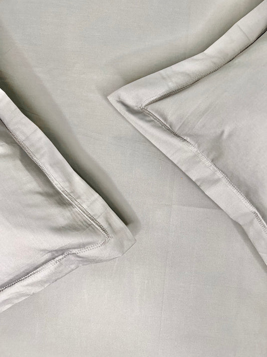 BLISS 300 Thread Count Cotton Bedsheet (Sand Grey)