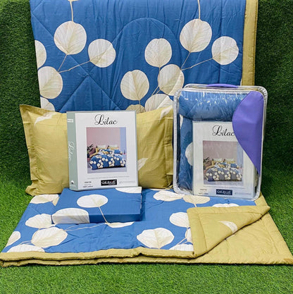 LILAC KING AC SET (Comforter + Bedsheet + Pillow covers)