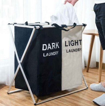 Dark-Light Laundry Basket (2 Sections)
