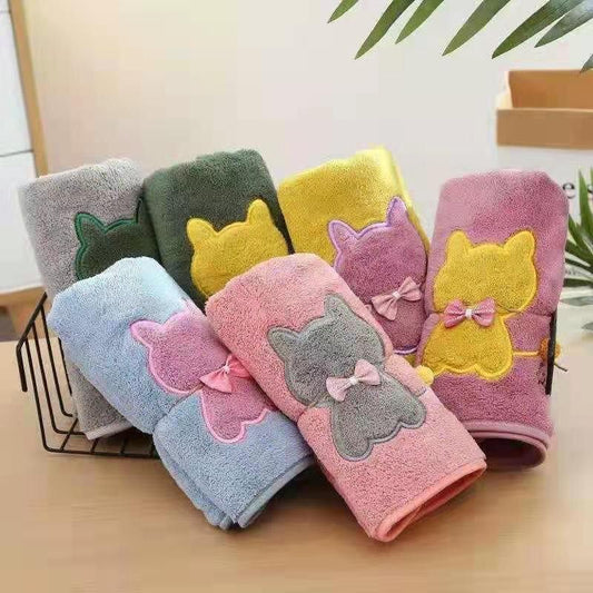 Super-Soft Microfiber Hand Towel (Set of 2) (Meow)
