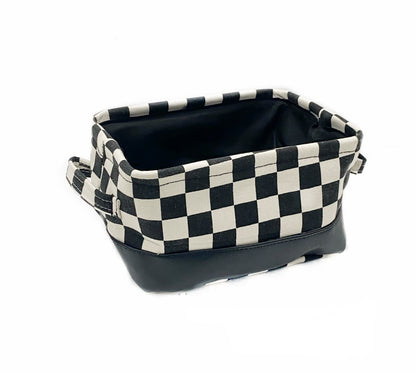 FOLDABLE STORAGE BASKET (Black Checkers) (1 Pc.)