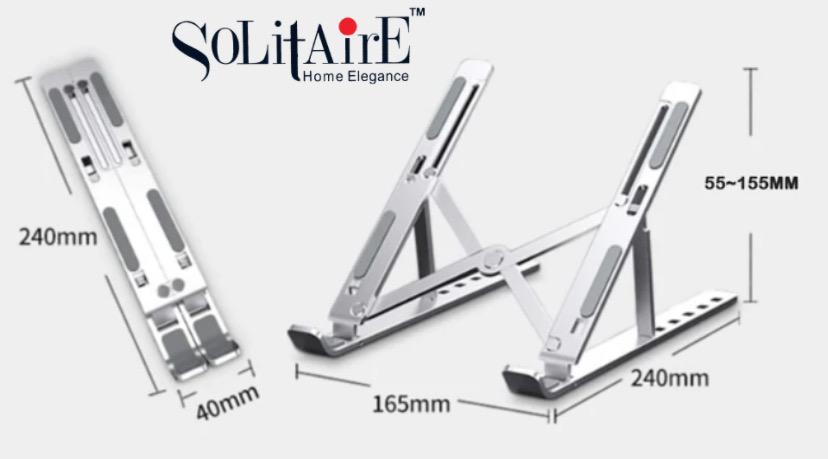 LAPTOP/ TABLET/ MOBILE STAND (Compatible with all laptops upto 16 inch –  Solitaire Home Elegance